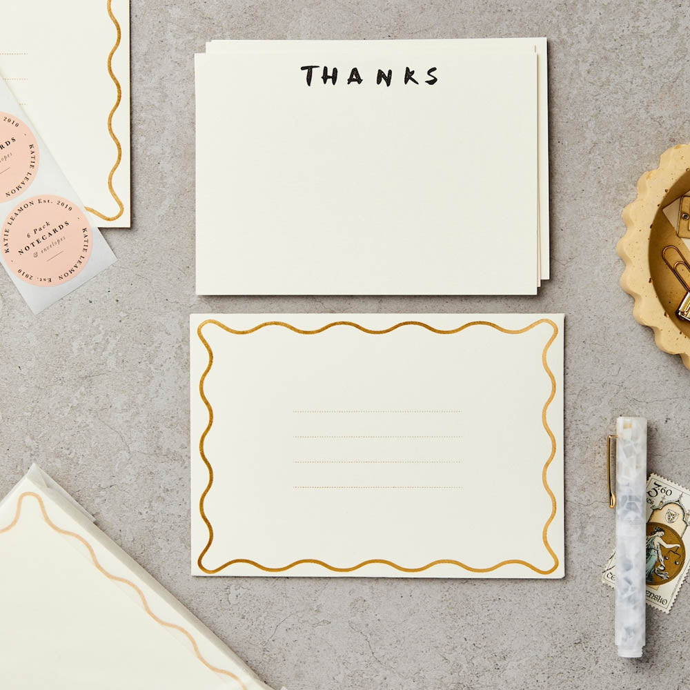 Brush Thanks Notecard Set