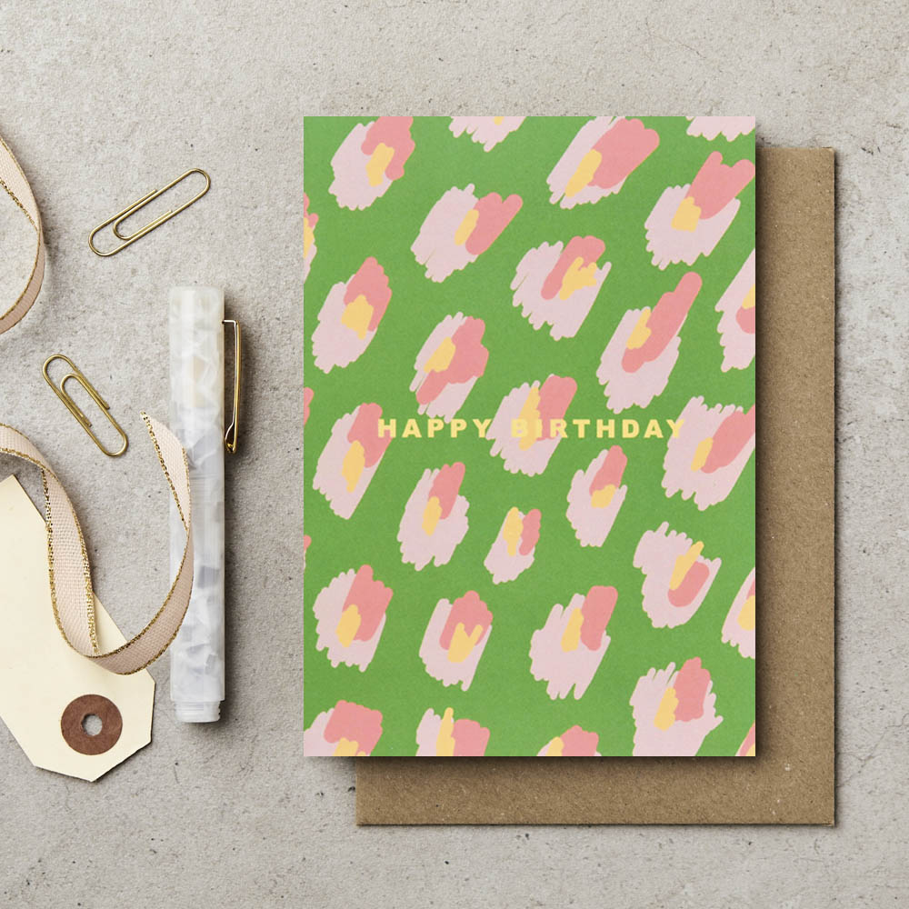 Pink and Green Birthday Card