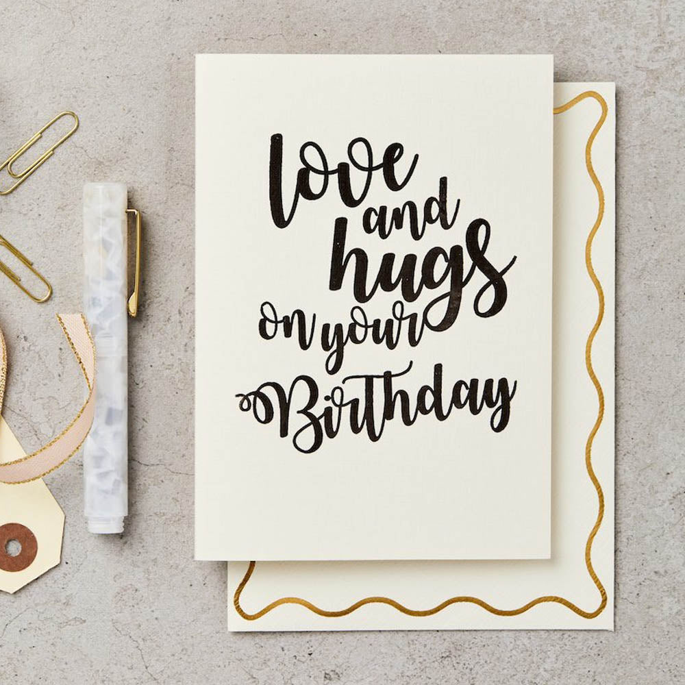Love and Hugs Birthday Card