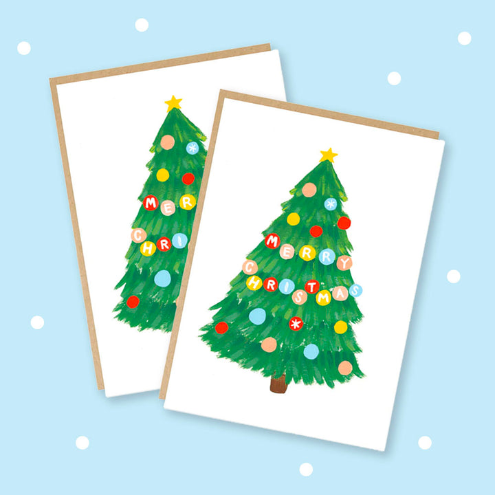 Bauble Christmas Tree Cards Set (6 cards)