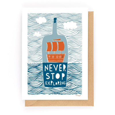 Never Stop Exploring Card | Freya Art & Design | Everyday