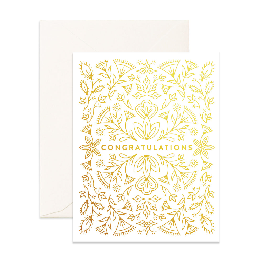 Gold Congratulations Card | Fox & Fallow | Congratulations