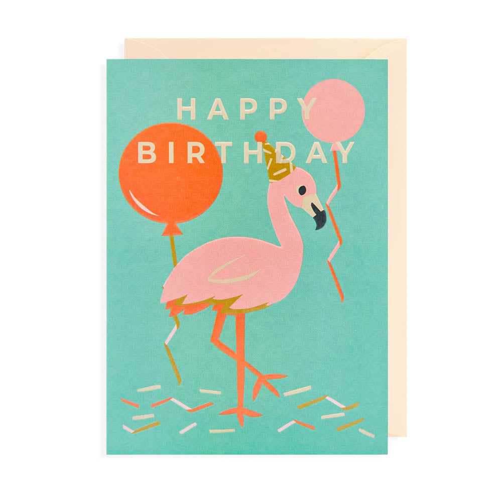 Happy Birthday Flamingo Card
