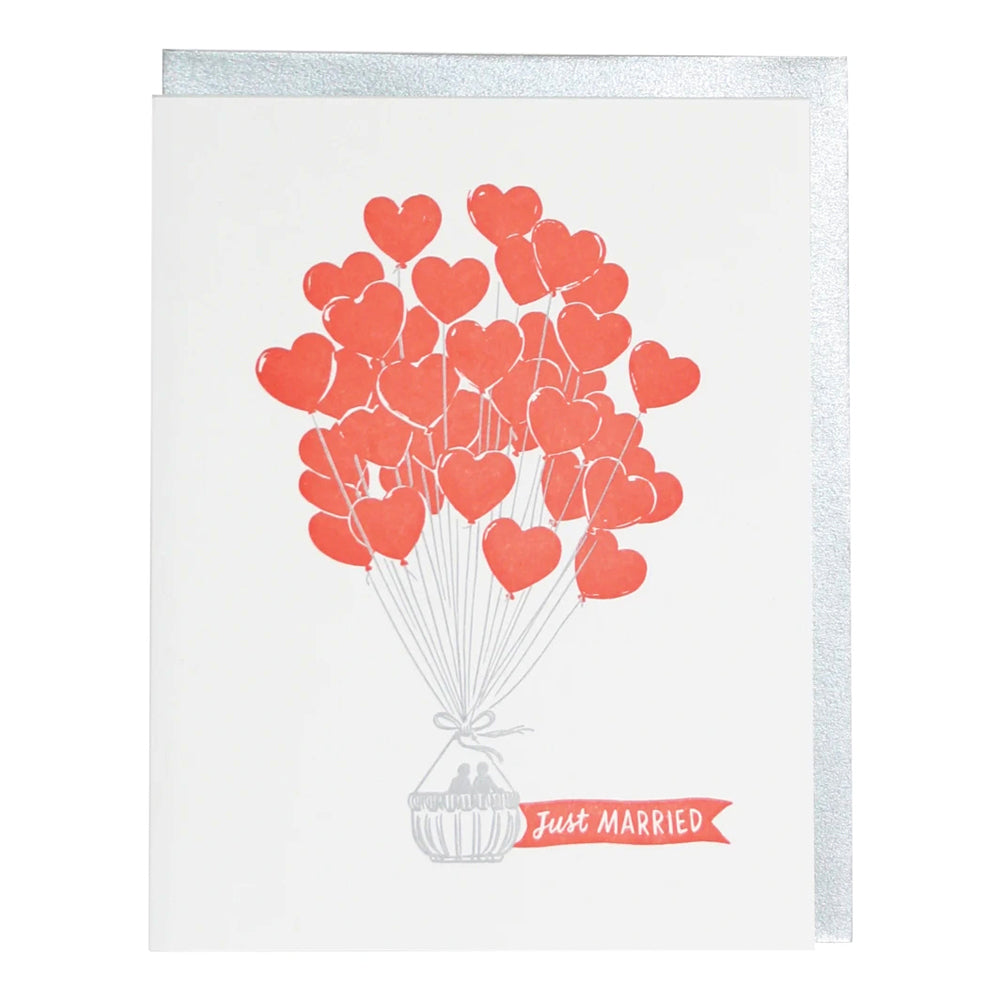 Heart Air Balloons Wedding Card | Smudge Ink | Wedding + Anniversary