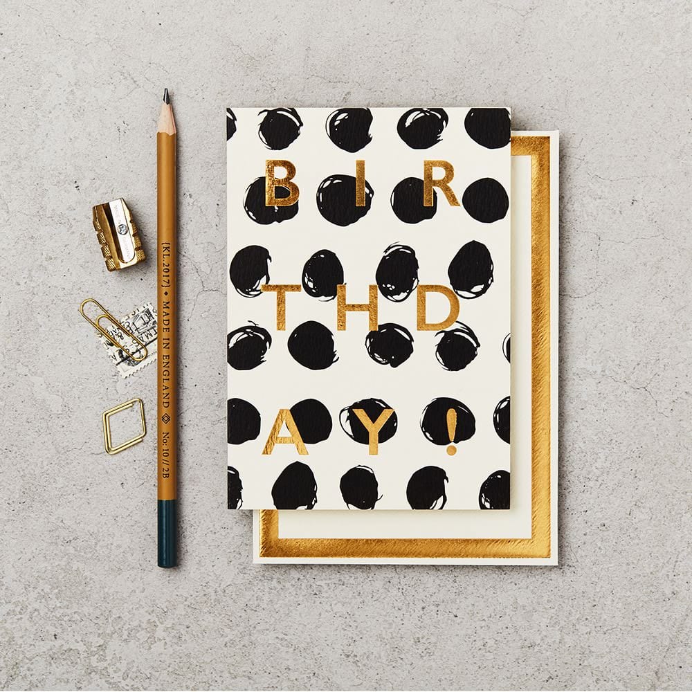 Black and White Polka Birthday Card | Katie Leamon | Birthday