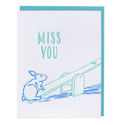 Lonely Seesaw Miss You Card | Smudge Ink | Friendship + Love