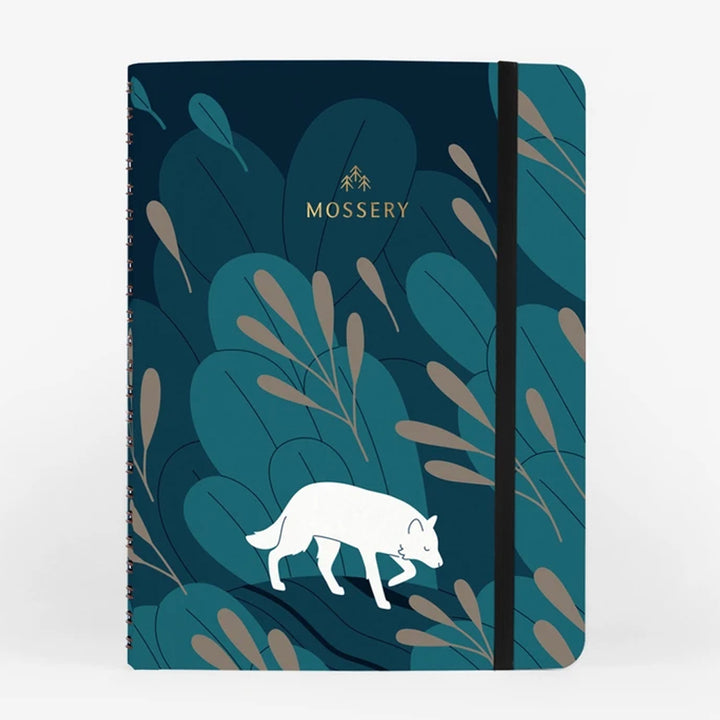 Night Wolf Wirebound Notebook with lined pages | Mossery | Lined Notebooks