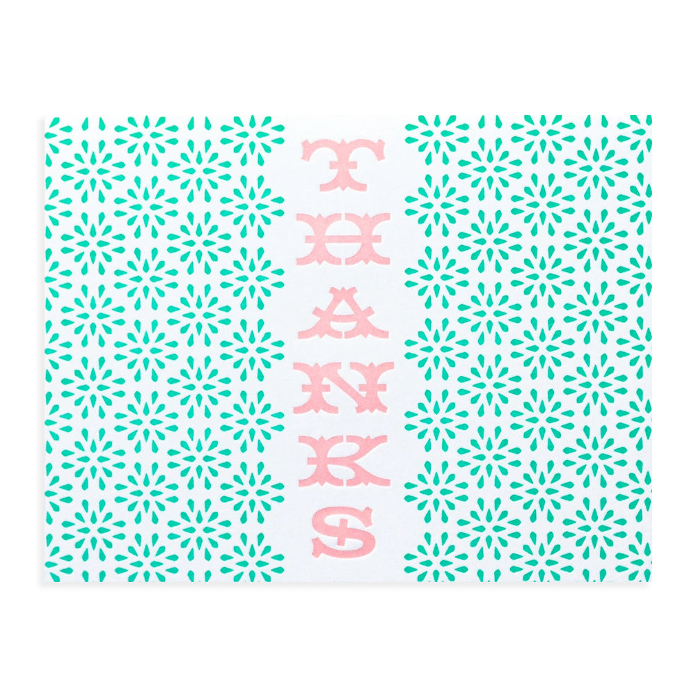 Pattern Thanks Letterpress Card | My Darlin' | Thank You