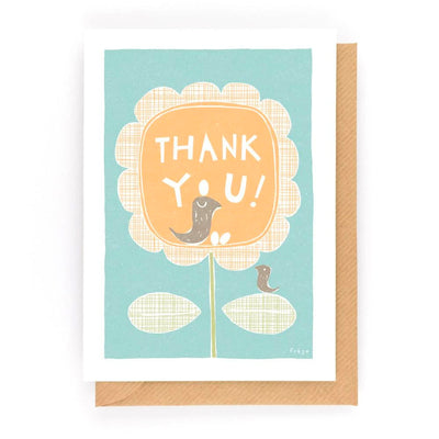 Thank You Birds and Flower Card | Freya Art & Design | Thank You