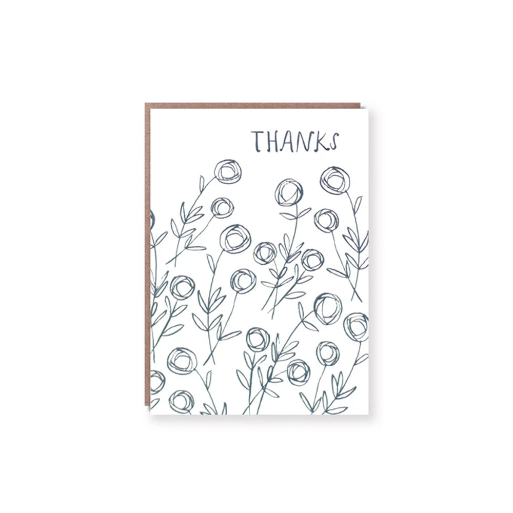 Roses Thanks Small Card | Egg Press | Thank You