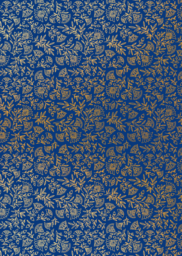 Gold-Foil Navy Amulet Gift Wrap Roll | Fox & Fallow | Gift Wrap Sheets