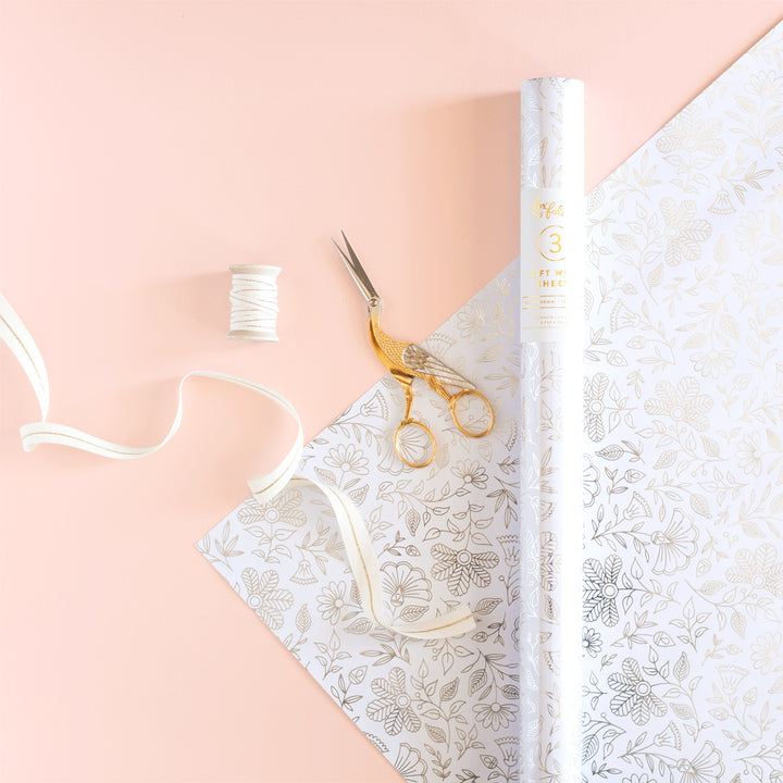 Silver-Foil Moonstone Gift Wrap Roll | Fox & Fallow | Gift Wrap Sheets