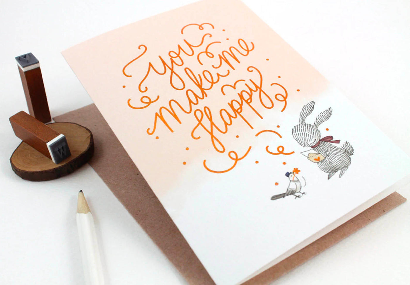 You Make Me Happy Card | Whimsy Whimsical | Friendship + Love