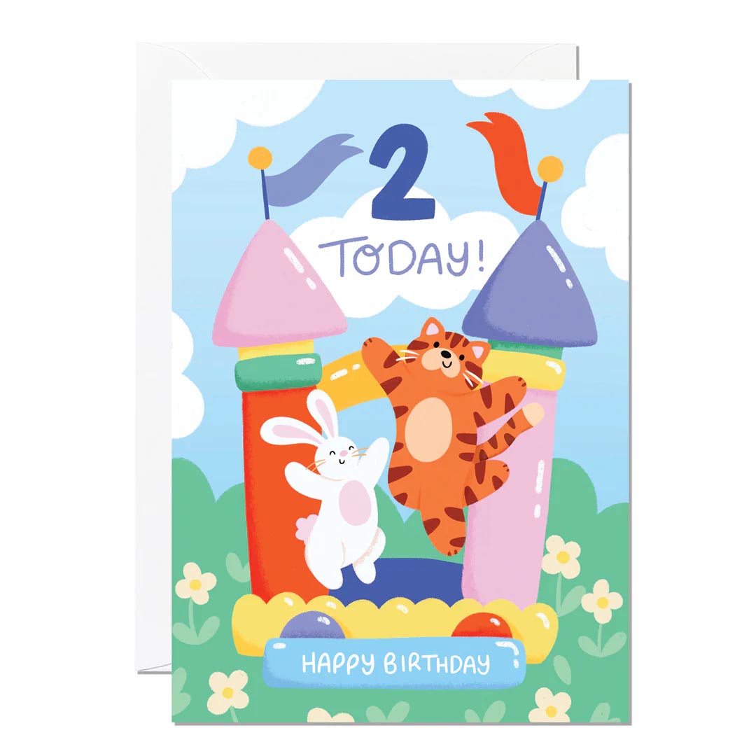 2nd Birthday Bouncy Castle Card