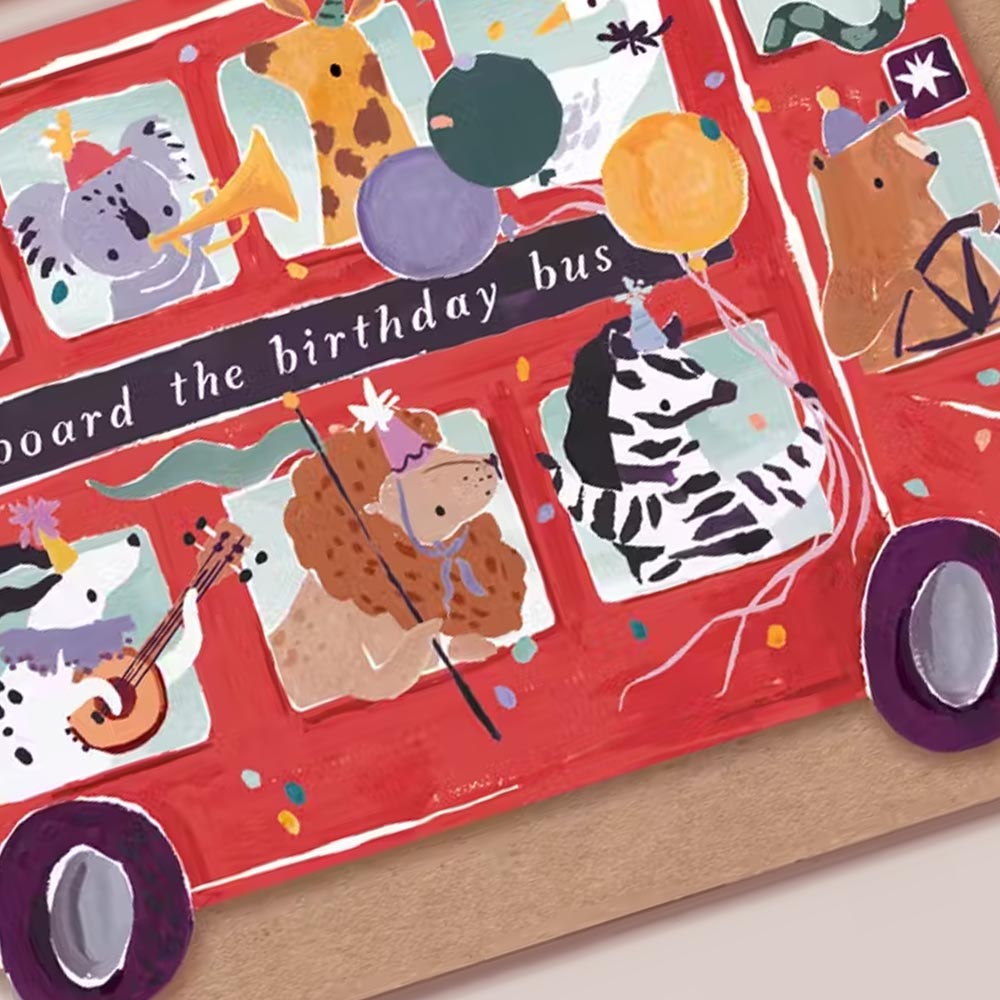 Party Bus Kids Birthday Card