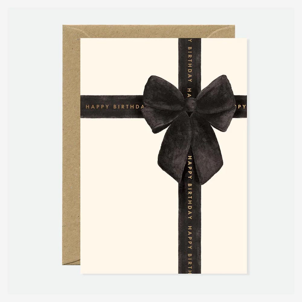 Black Bow Birthday Card