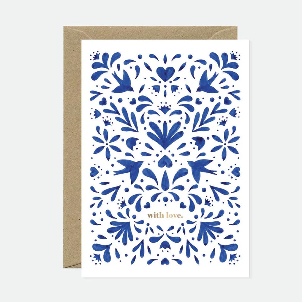 Blue Swallow Love Card