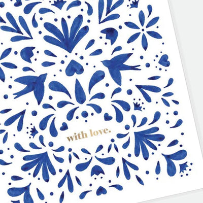 Blue Swallow Love Card