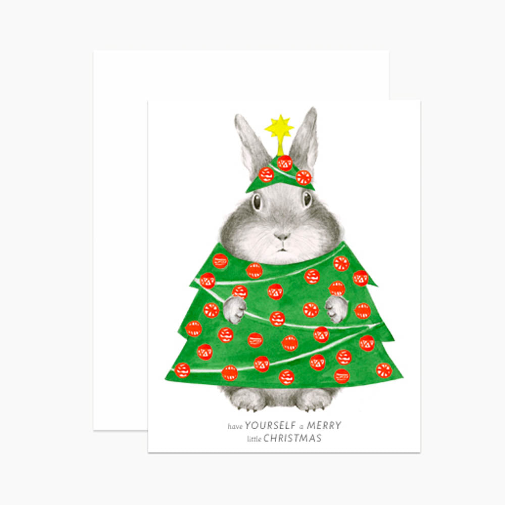 Bunny in Tree Costume Card