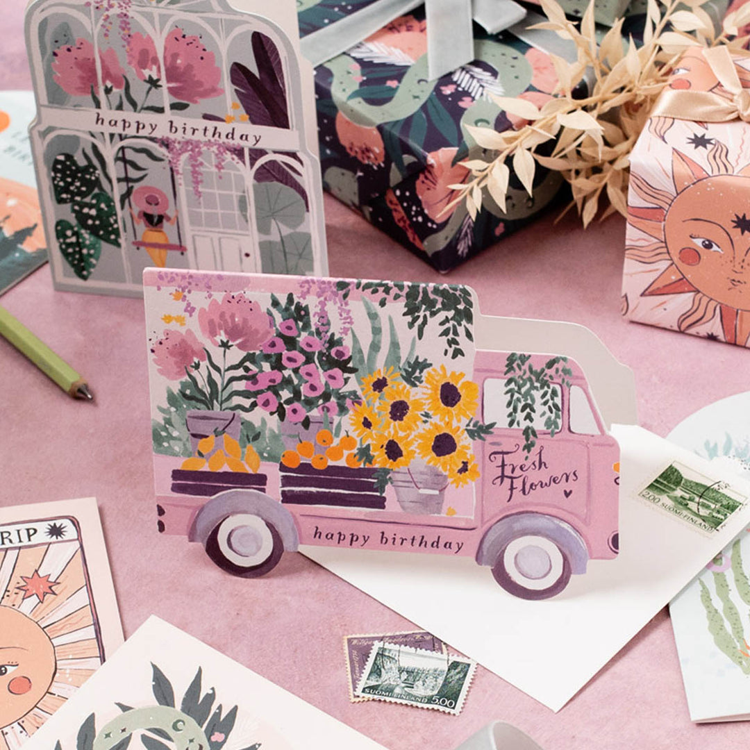 Flower Truck Birthday Card