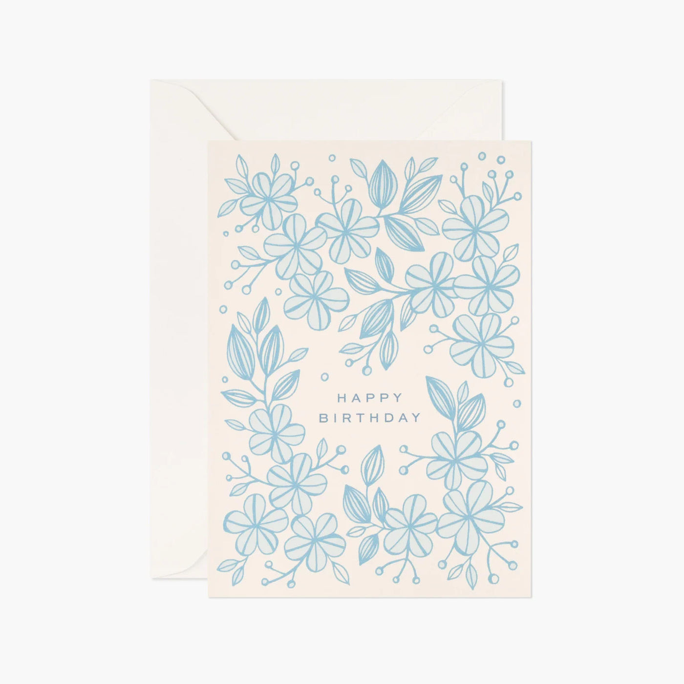 Blue Floral Birthday Card