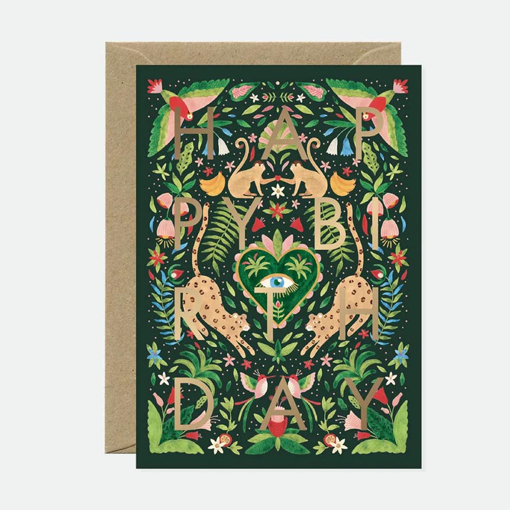 Green Jungle Birthday Card