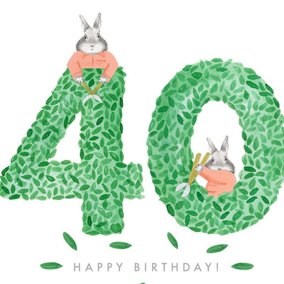 Topiary 40th Happy Birthday Card