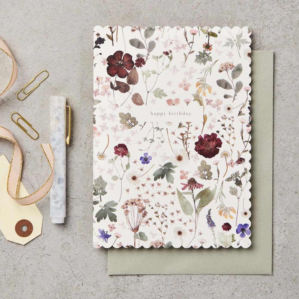 Heirloom Pressed Floral Birthday Card