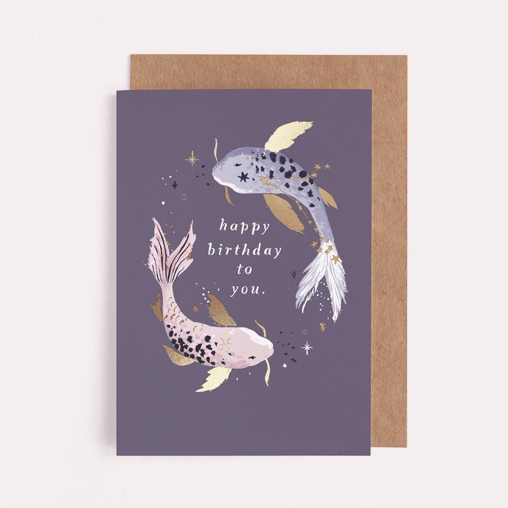 Koi Zodiac Birthday Card