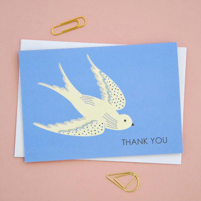 Flowers and Birds Thank You Card Set