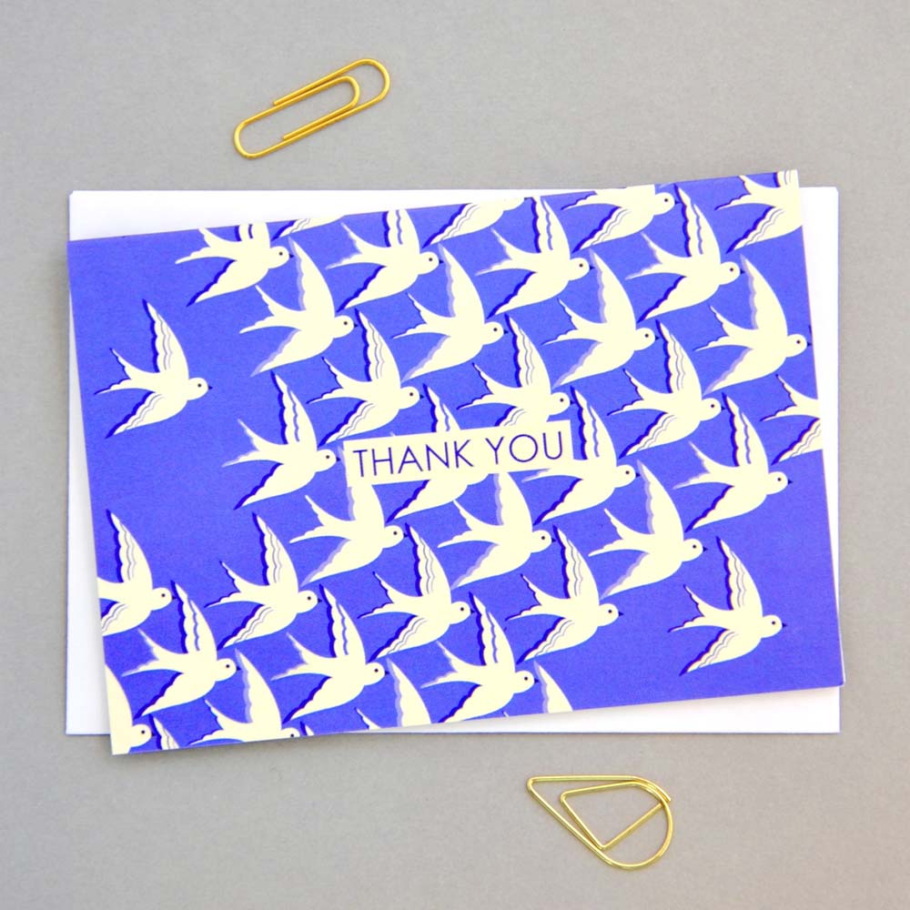 Flowers and Birds Thank You Card Set