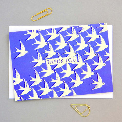 Flowers and Birds Thank You Card Set