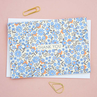 Flowers and Birds Thank You Card Set