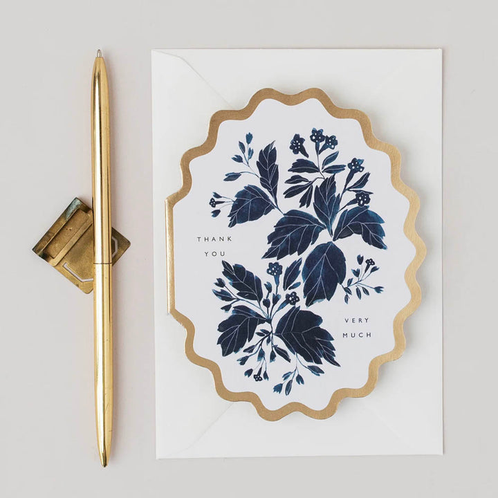 Thank You Very Much Botanical Scallop Card
