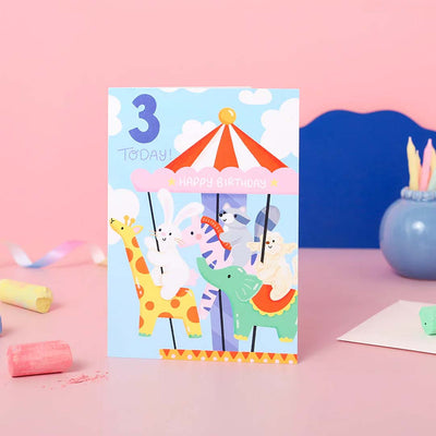 3rd Birthday Carousel Card