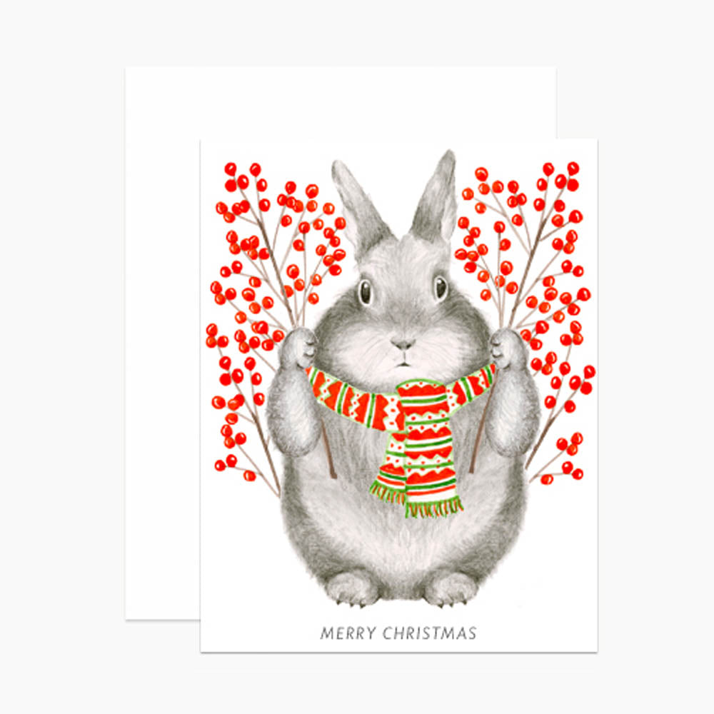 Winterberry Bunny Card