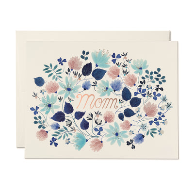 Blue Floral Burst Mom Card | Red Cap Cards | Mom + Dad
