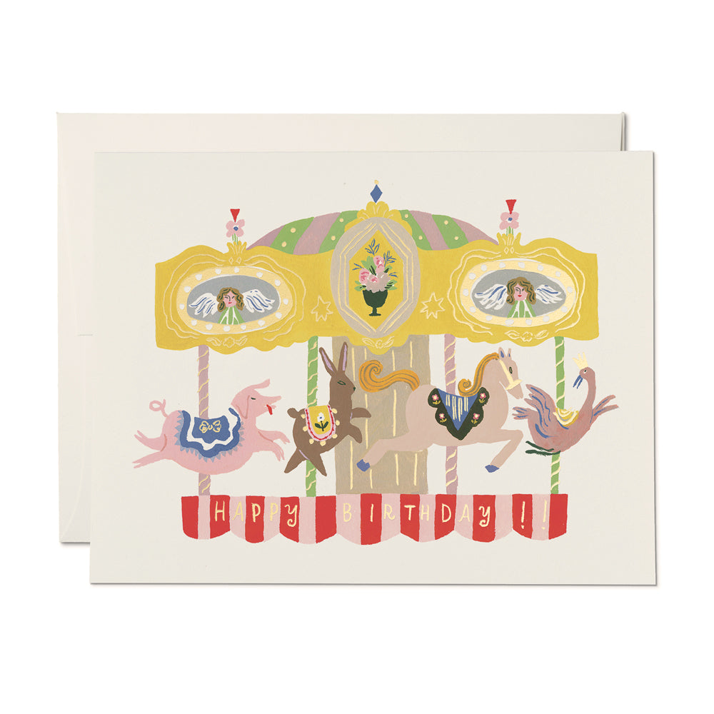 Merry Go Round Birthday Card | Red Cap Cards | Birthday