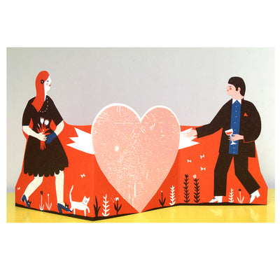 Man and Woman Concertina Heart Card | The Printed Peanut | Friendship + Love