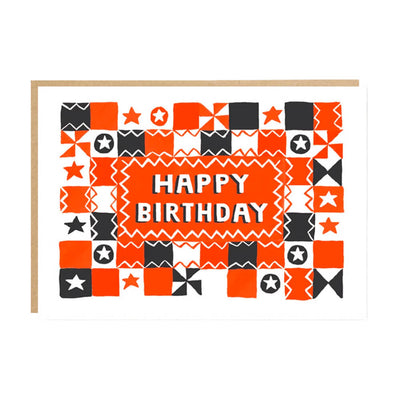Folk Quilt Pattern Birthday Card | Jade Fisher | Birthday