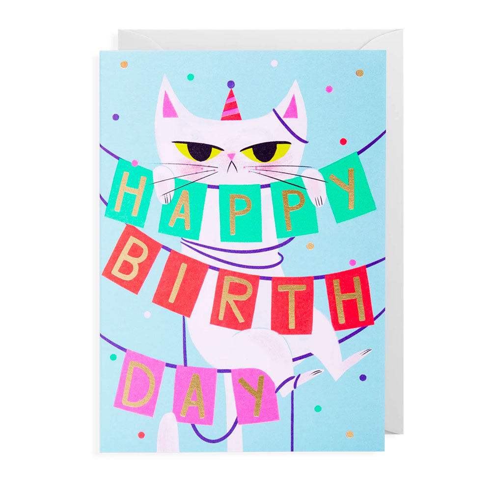 Birthday Banner Cat Card | Lagom Design | Birthday