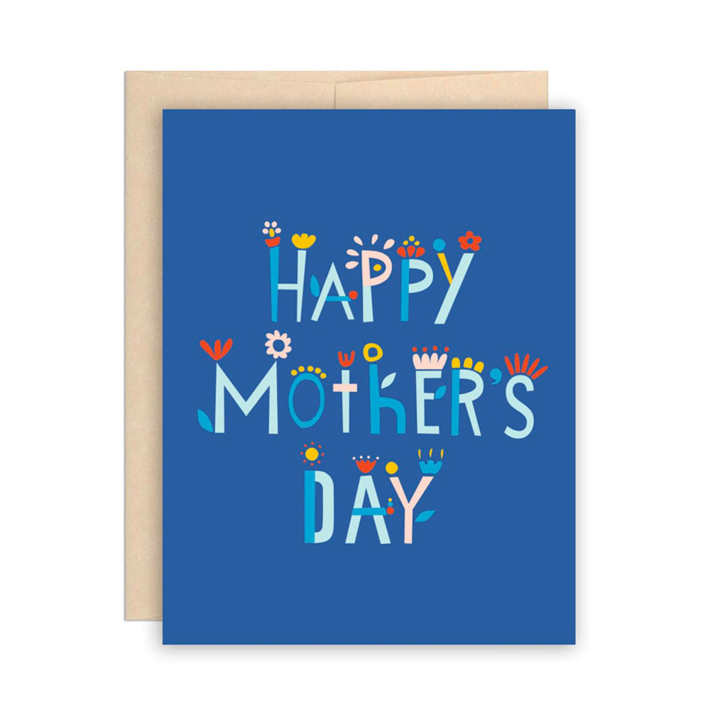 Blue Flower Happy Mother's Day Card | The Beautiful Project | Mom + Dad