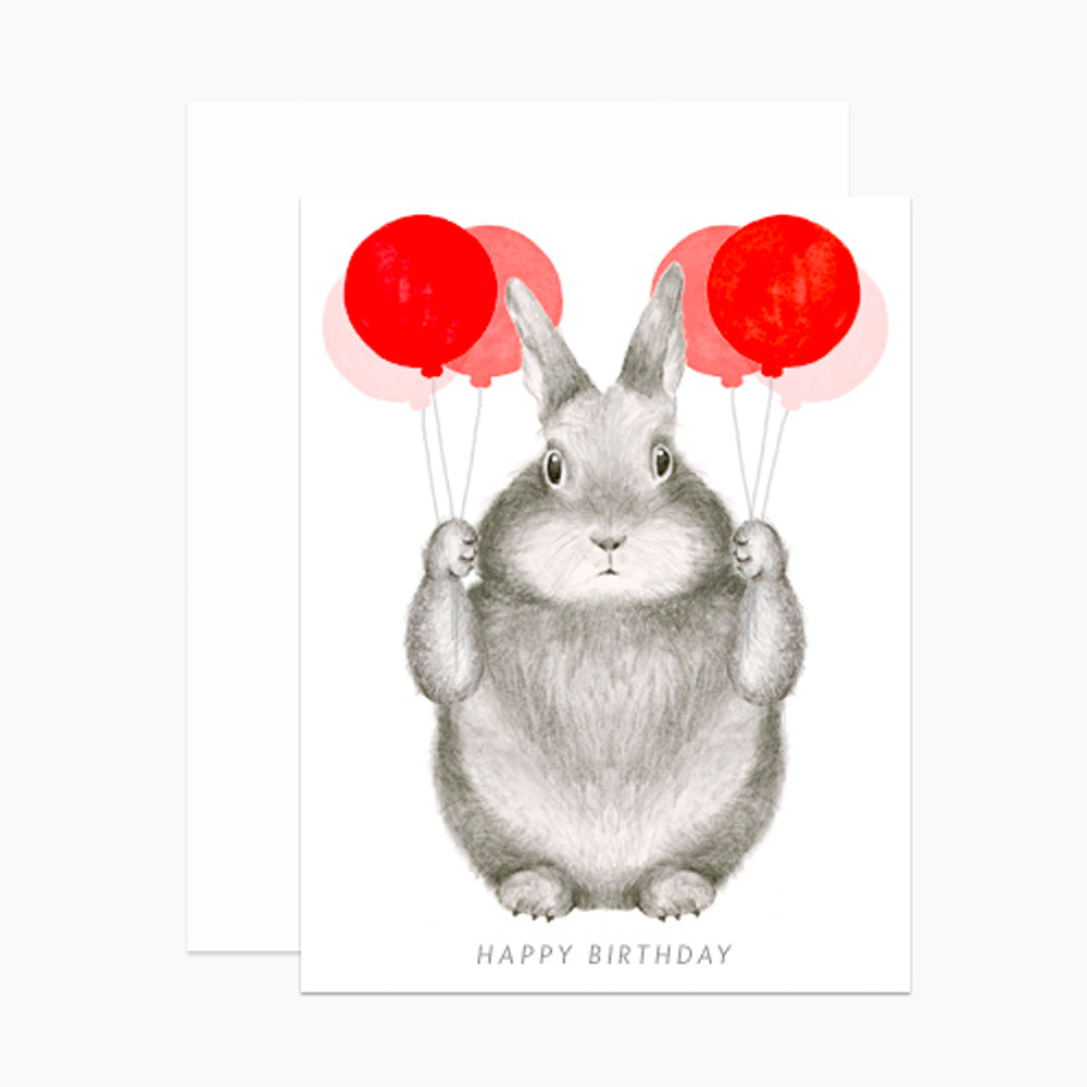 Bunny with Balloons Birthday Card | Dear Hancock | Birthday