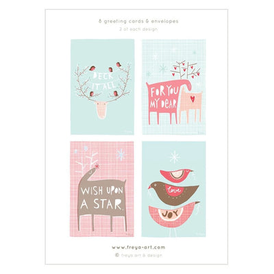 A Little Box of Christmas / Boxed Set of 8 Cards | Freya Art & Design | Seasonal Card Sets