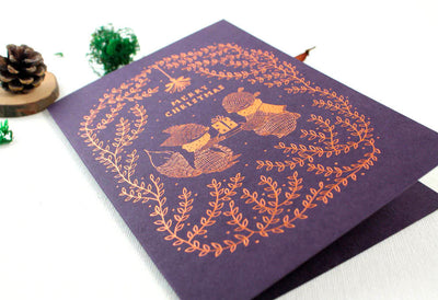 Merry Christmas Copper Foil Card