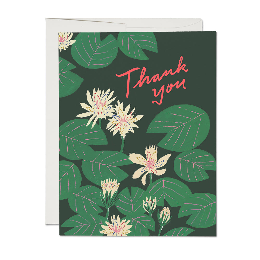Water Lilies Thank You Card Set | Red Cap Cards | Thank You Card Sets