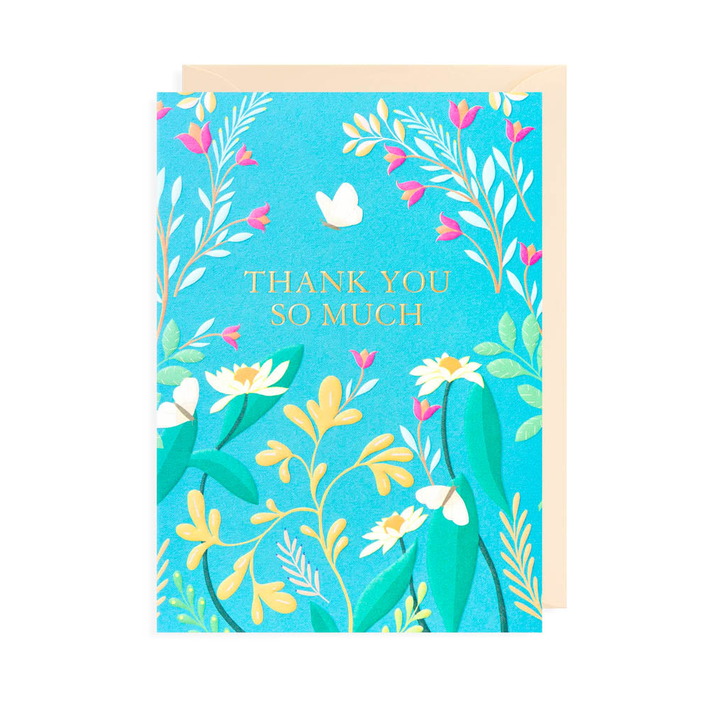Floral Thank You So Much Card