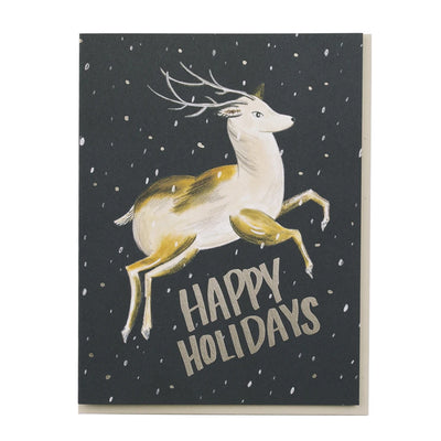 Flying Reindeer Happy Holidays Cards / Boxed Set of 8 | Small Adventure | Seasonal Card Sets