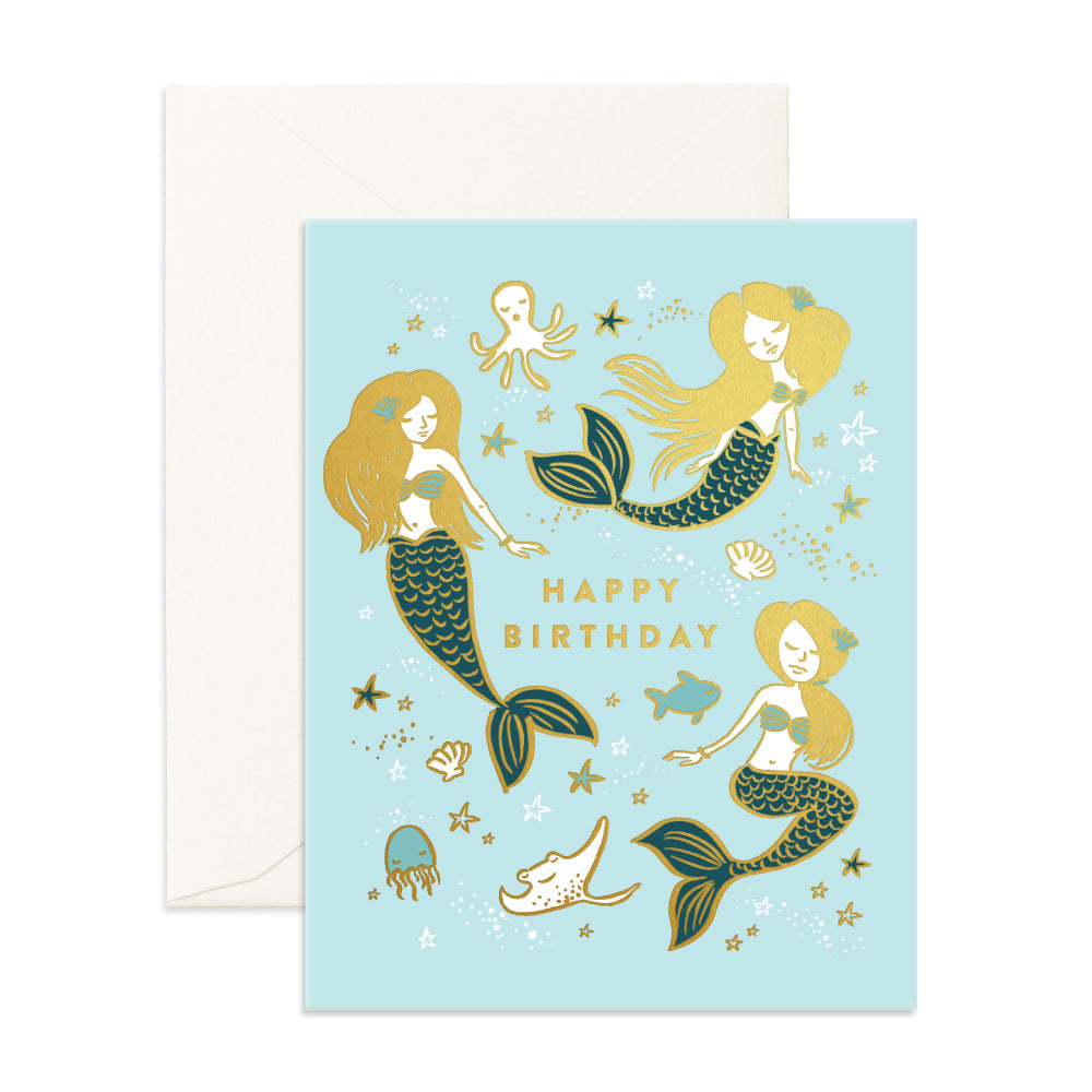 Mermaids Happy Birthday Card | Fox & Fallow | Birthday