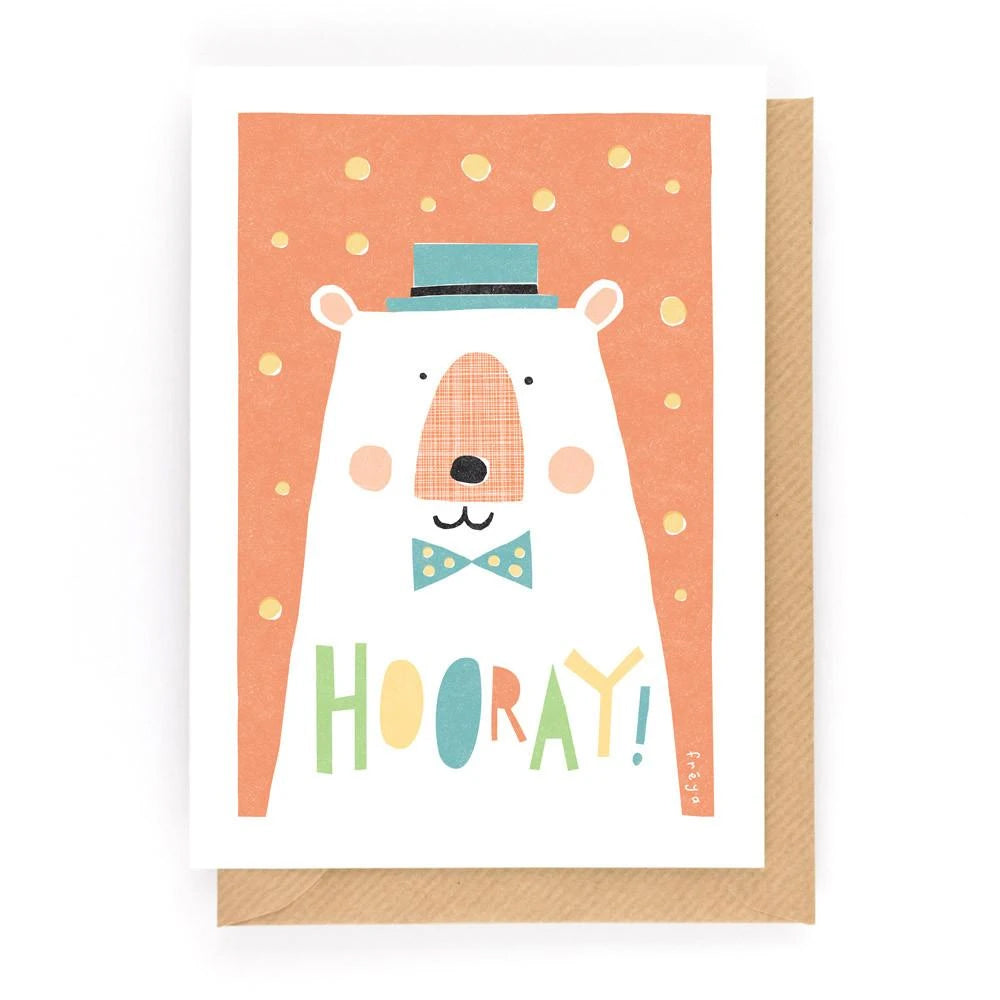 Hooray Bear! Card | Freya Art & Design | Congratulations